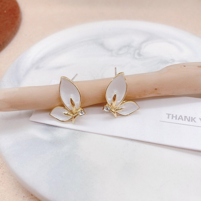 Bông Tai Mạ Bạc 925 Hình Bướm Đơn Giản Thời Trang Dành Cho Nữ