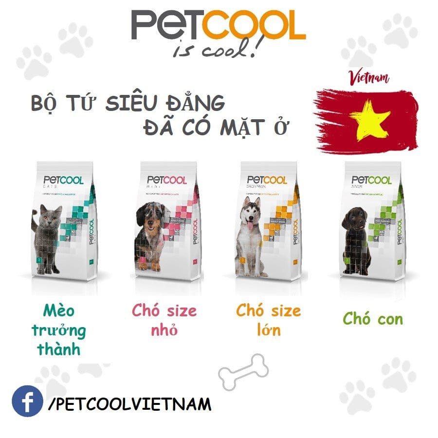 Thức ăn hạt Petcool cho chó size lớn (Túi Zip 1kg) - Hạt cao cấp nhập khẩu châu Âu