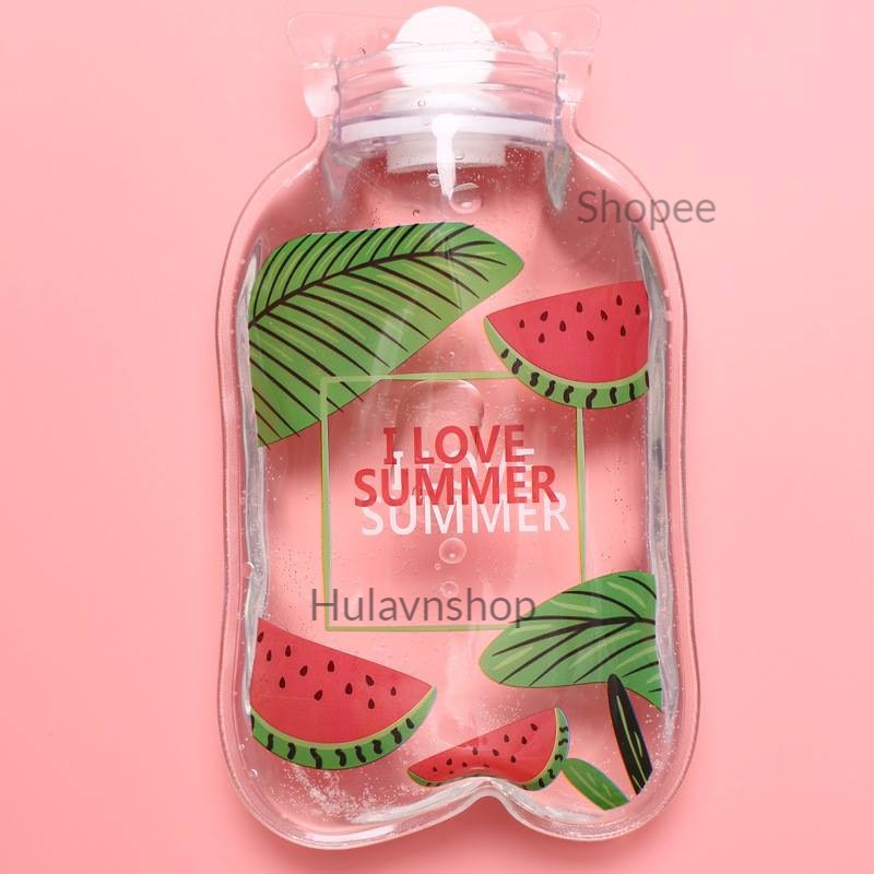 Túi Sưởi Chườm Nước Nóng Lạnh Mini Trong Suốt hình đáng yêu cầm tay