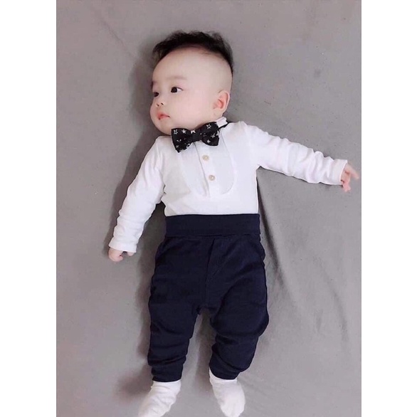 BODY CÔNG TỬ TAY DÀI KÈM NƠ CỔ