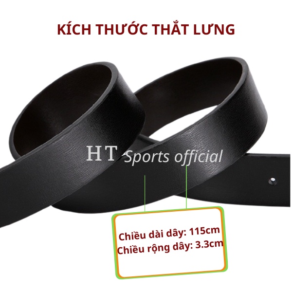 Thắt lưng nam HT Sports da cao cấp, dây nịt mặt trơn khóa đinh siêu bền đẹp thời trang cá tính