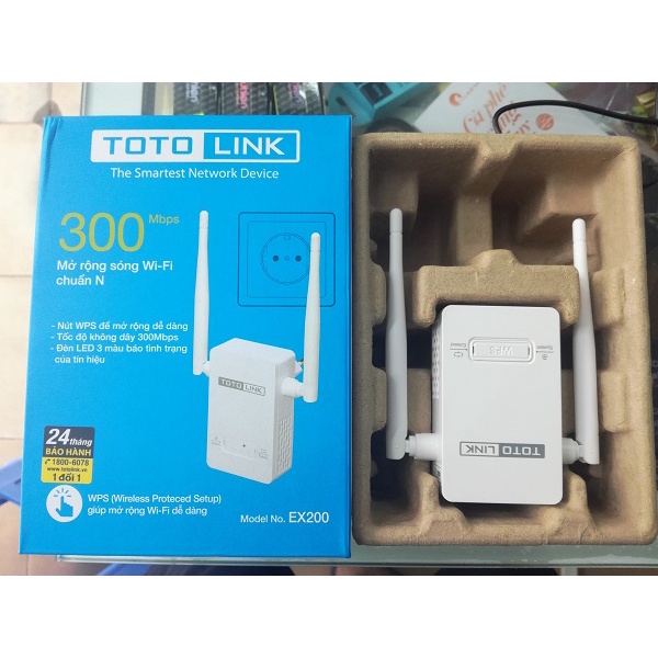 Bộ Kích Sóng Wifi cực mạnh chính hãng Totolink EX200 Mercusys 3 râu MW300RE Tốc Độ 300Mbps - Bảo Hành 2 Năm 1 Đổi 1