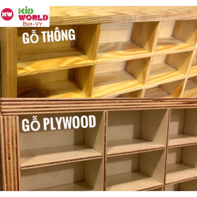 Khung kệ gỗ Plywood &amp; Thông, trưng bày 50 chiếc Xe mô hình Tỷ lệ 1:64 hoặc 50 Bearbrick 100%.