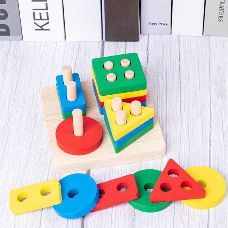 Đồ chơi gỗ thông minh cho bé, combo đồ chơi gỗ phát triển trí tuệ Montessori 6 món cho trẻ từ 2-10 tuổi