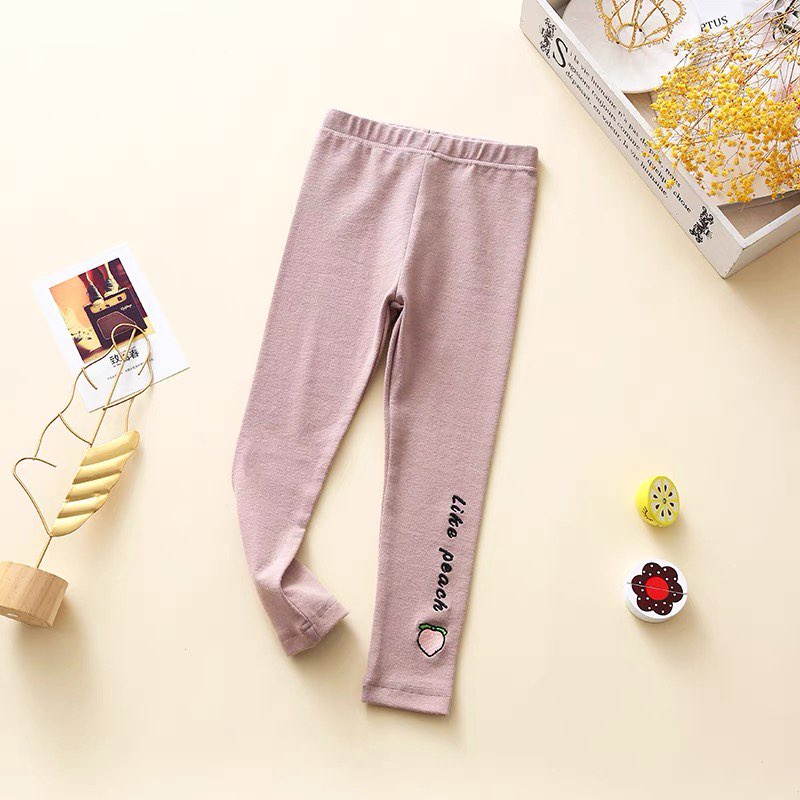 Quần legging bé gái dáng ôm gọn , quần dài cho bé chất cotton 10 - 50kg - Quần legging hoa quả