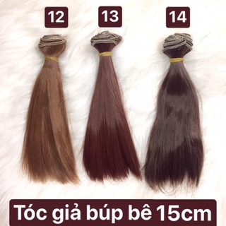 Tnau-tóc giả búp bê tone nâu 20cm 15cm 25cm