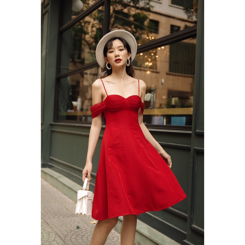 [Mã SKAMSALEP6 giảm 10% tối đa 100K đơn 150K] SÒ VINTAGE - MIRI Đầm 2 dây tay lưới cột dây lưng | BigBuy360 - bigbuy360.vn