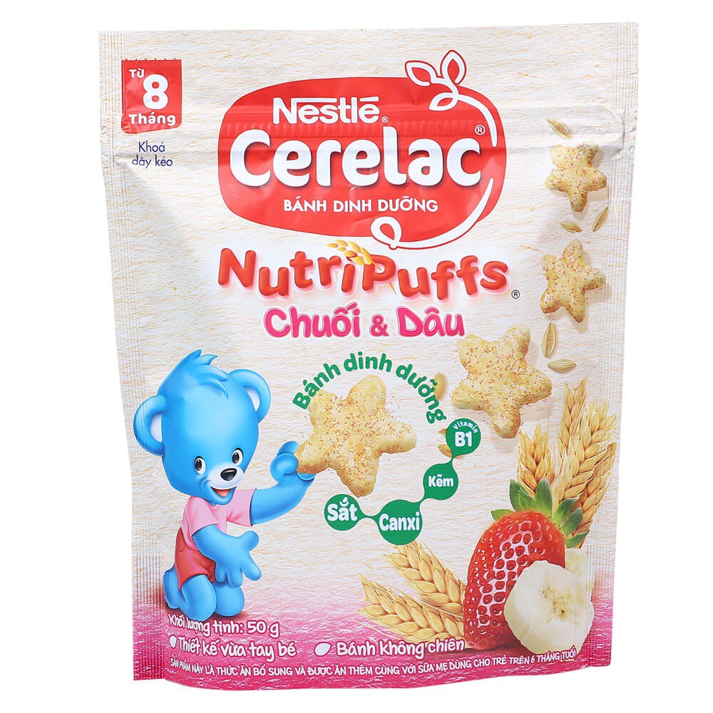 Bánh ăn dặm / Bánh dinh dưỡng của Nestle Nestle Cerelac Nutripuffs 50g