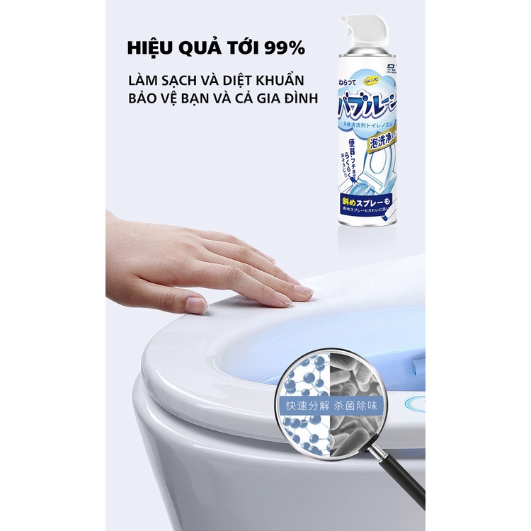 Chai xịt bọt tuyết vệ sinh toilet, phòng tắm