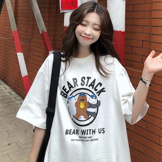 Áo thun tay lỡ hình gấu Bearstack
