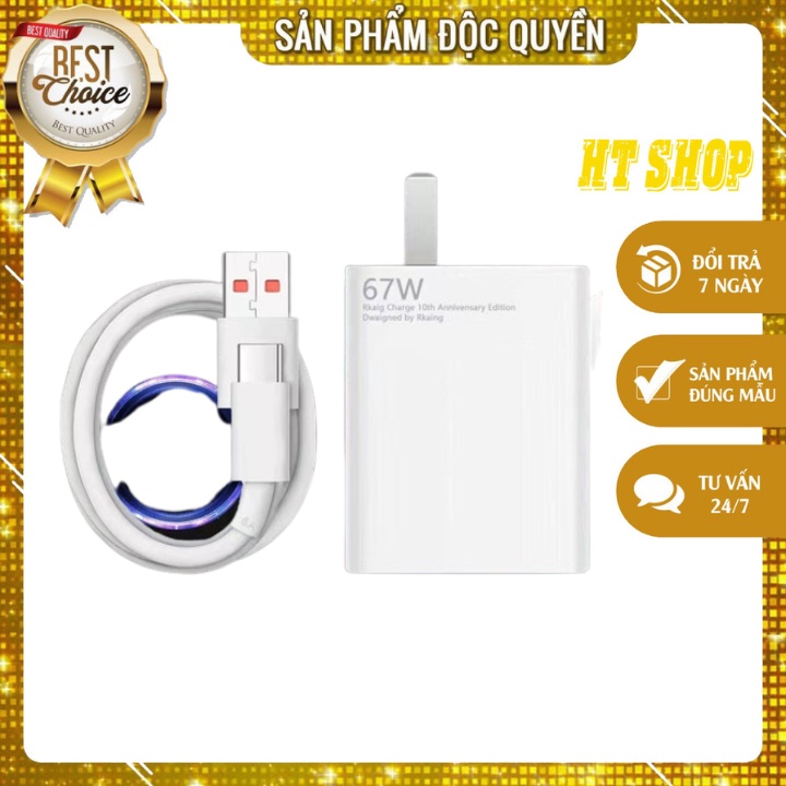 Bộ Sạc Nhanh Xiaomi 67w 6a Cho Xiami 11 Super Redmi 11 pro & Xiami 11 Ultra ipad 5 pro - HTShop