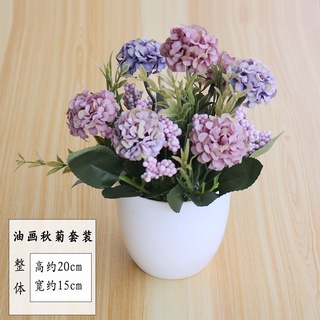 Bình hoa lụa trang trí phòng khách mini HH001