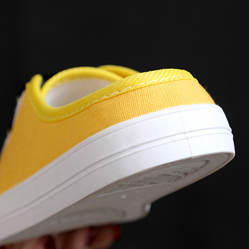 Giày vải canvas IELGY thiết kế đế bằng hở gót size 35-40 dành cho nữ