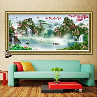 Tranh đính đá Phong cảnh khổ lớn Kt 180x95cm