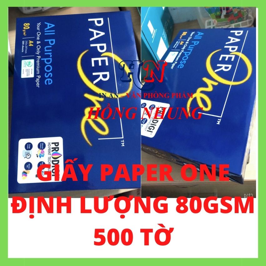 Giấy In Paper One Khổ A4, Định Lượng 80 Gsm, Số Lượng 500 Tờ, Giúp Bạn In Ấn Không Bị Kẹt Giấy