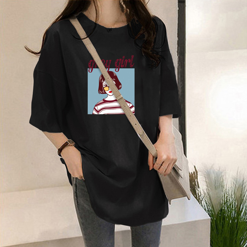 NRVP Áo thun ngắn tay dáng rộng thời trang cho nữ