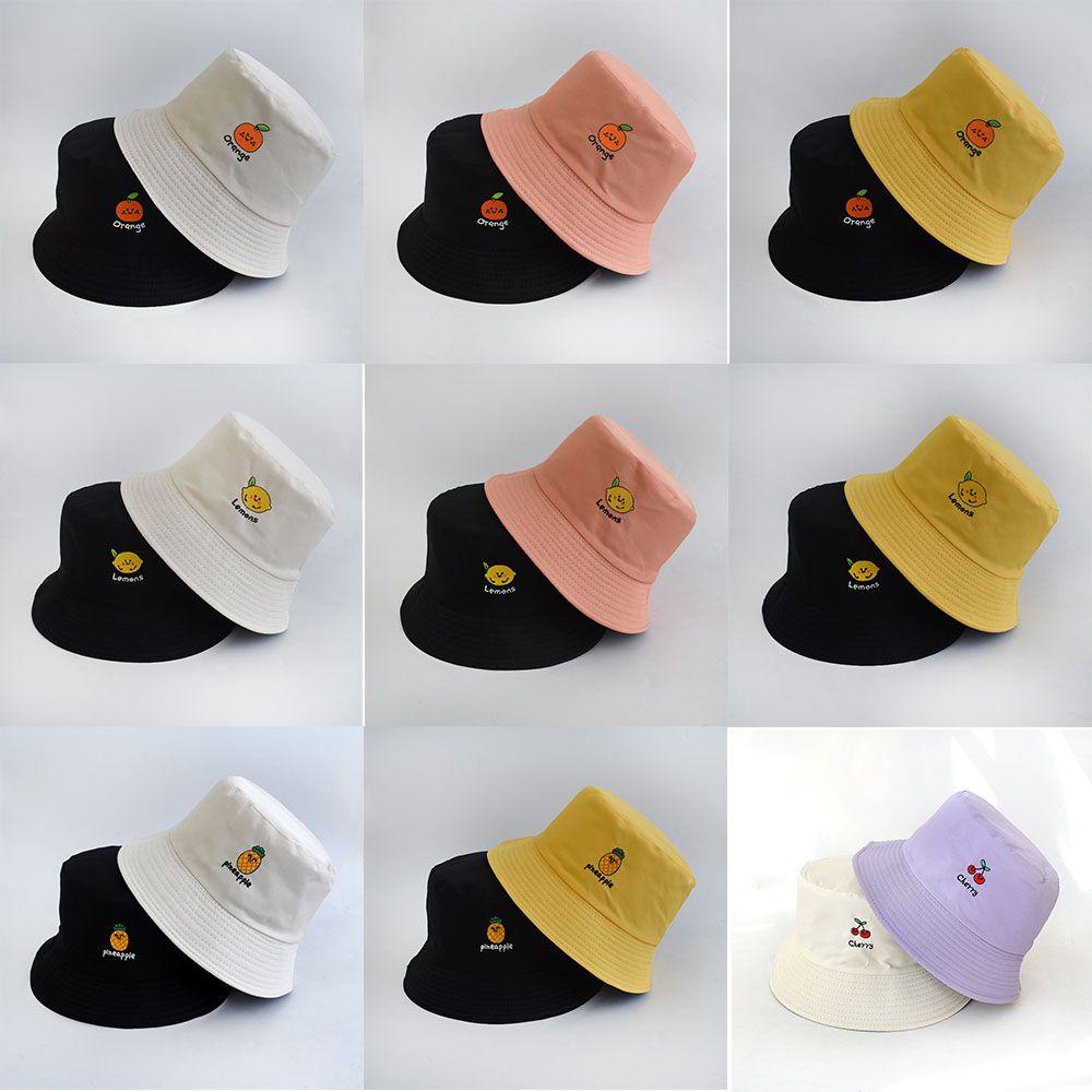 Mũ Bucket Thêu Hình Trái Cây Đơn Giản Mẫu Mới