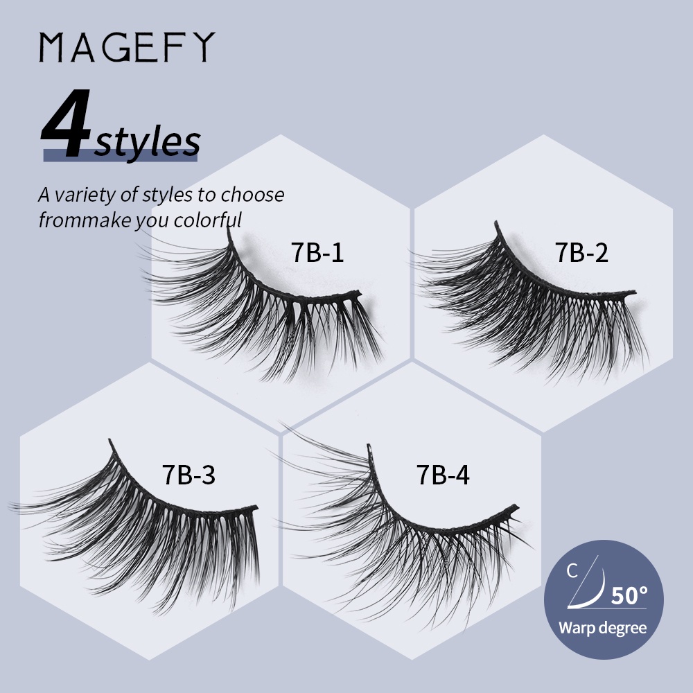 Set 7 cặp lông mi giả MAGEFY nối mi tự nhiên thoải mái