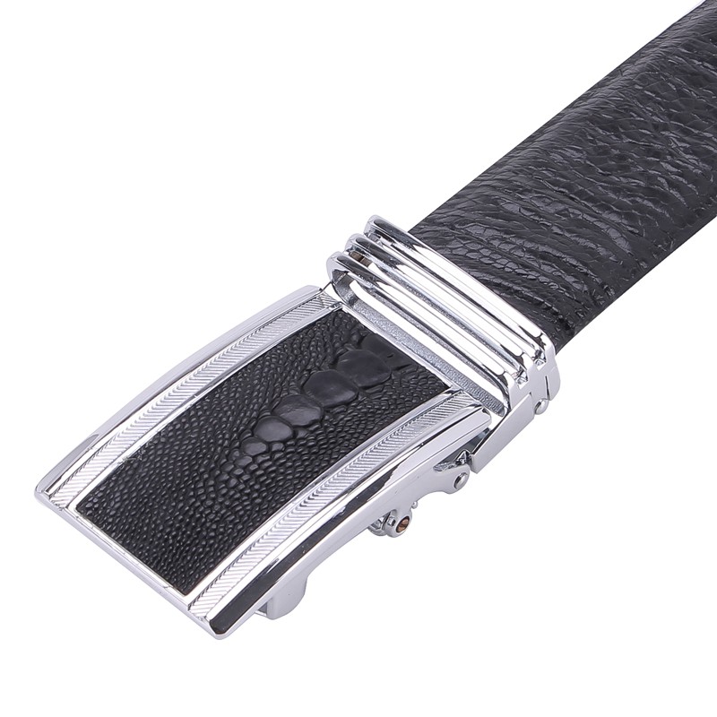 Thắt lưng nam Huy Hoàng da đà điểu 4P màu đen, nâu đất, vàng bò, nâu đỏ HP4417-18-19-20