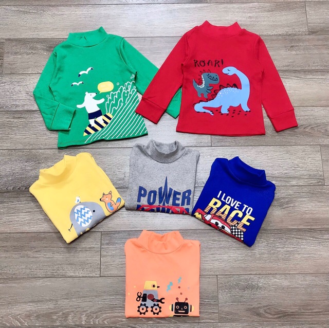 áo cổ 3 phân chất borip xuất dư cho bé trai - ab3bt