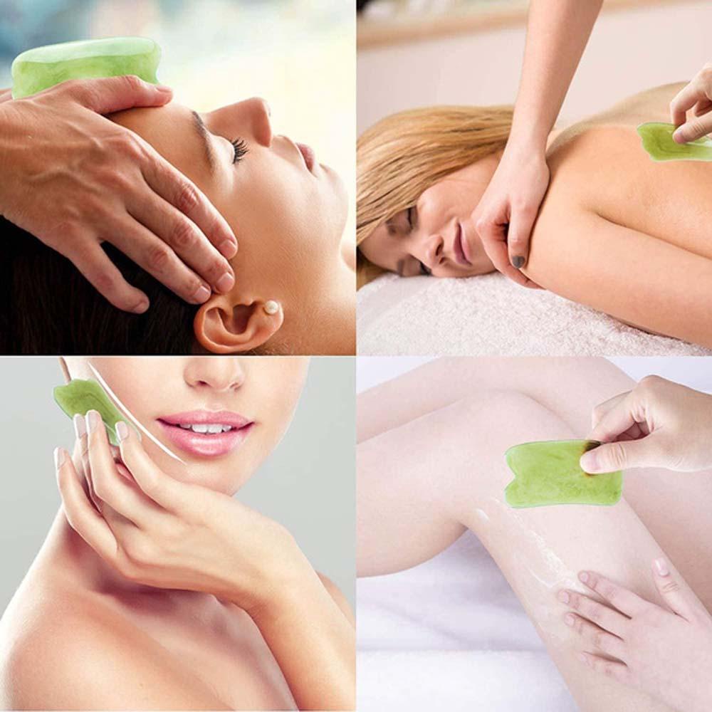 Bộ Bảng Phụ Kiện Gua Sha Cho Nữ|Mặt Nạ Toàn Thân Màu Xanh Lá Ngọc Lục Bảo