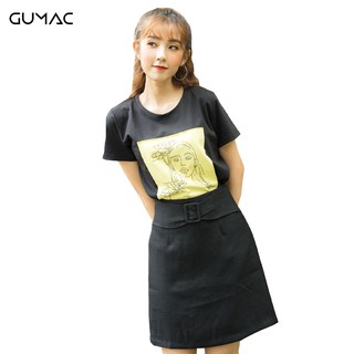 Chân váy nữ phối khoen VA314 GUMAC