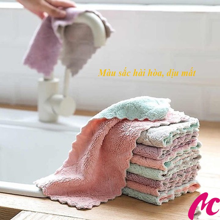 Combo 5 khăn lau bếp đa năng 2 mặt sợi bông siêu thấm nước tiện lợi_CC888
