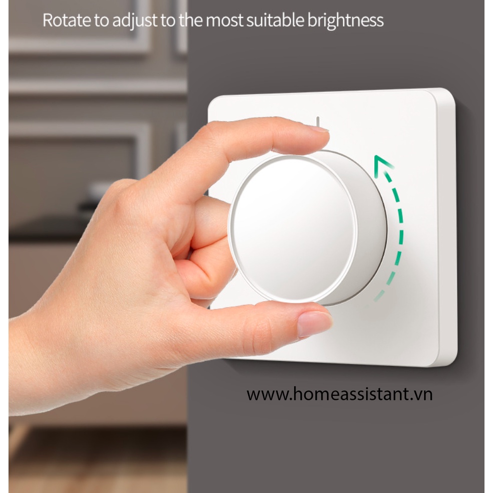 Công Tắc Dimmer Zigbee Tuya Tăng Giảm Độ Sáng Đèn Hình Vuông ZDM01  Zigbee2MQTT ZHA Hass