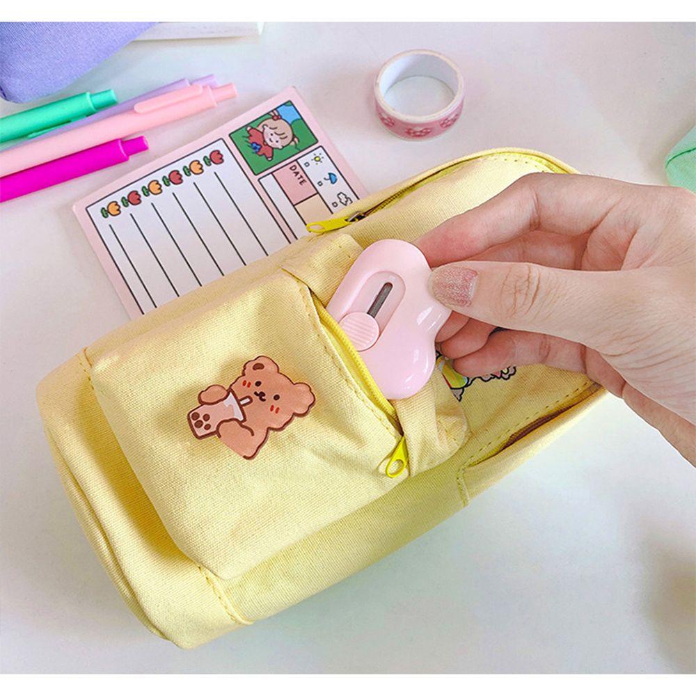 ROWANS Túi Đựng Bút Vải Canvas Sức Chứa Lớn Tiện Dụng