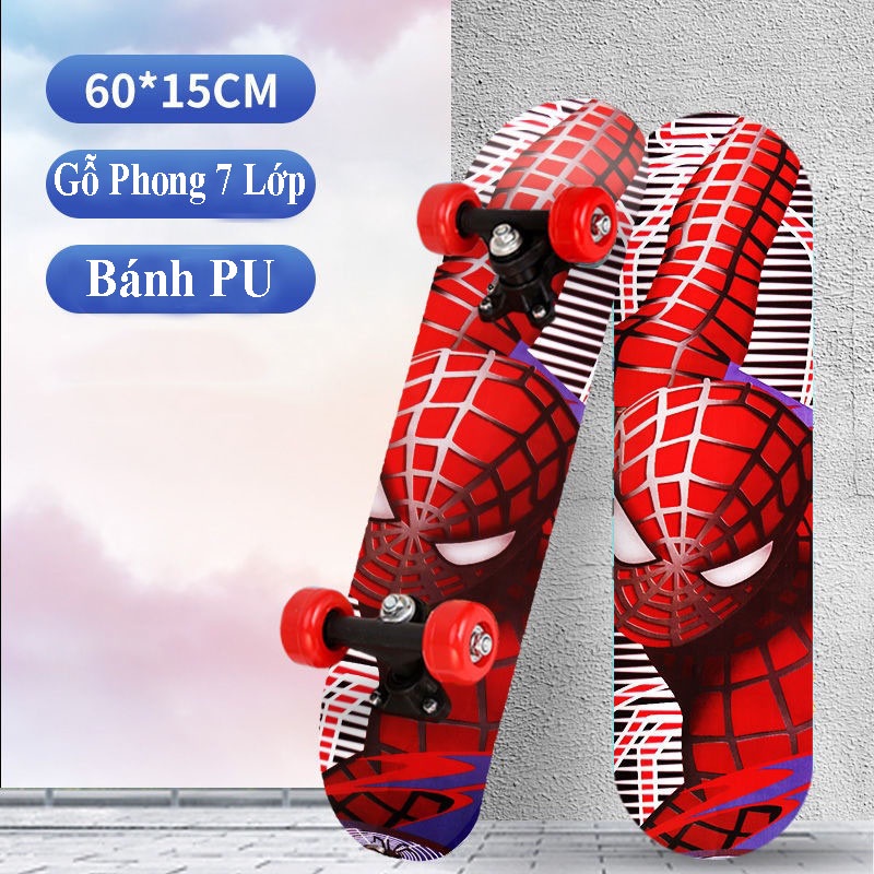 Ván Trượt Thế Thao Chất Liệu Gỗ Phong 7 Lớp Trục Kim Loại Tải Trọng 50kg