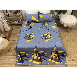 [ Xả ] Bộ ga gối cotton poly bo chun M6/M8x2m