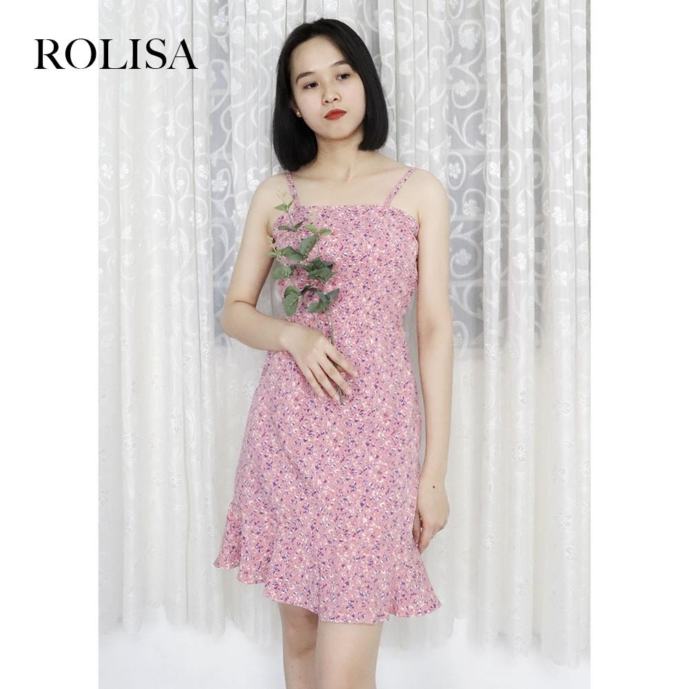 [Mã SKAMSALE06 giảm 10% tối đa 100K đơn 150K] Đầm hai dây hoa nhí xinh xắn Rolisa RD063. | BigBuy360 - bigbuy360.vn