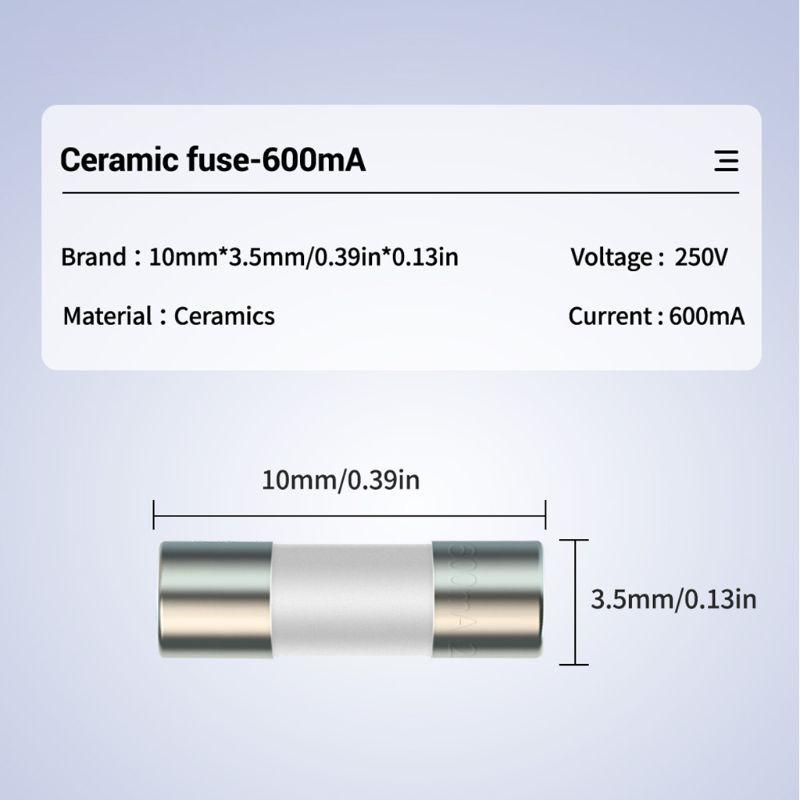 Bộ 10/ 20 cầu chì gốm 600mA 10A cho đồng hồ vạn năng