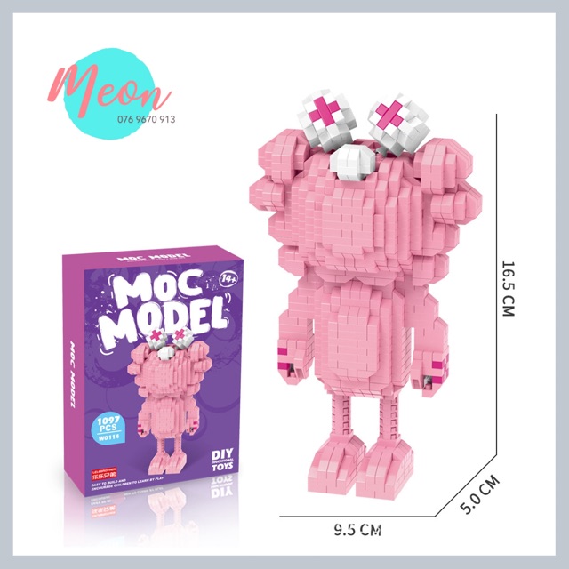 Miniblock Kaws size XL - Xếp hình lego kaws