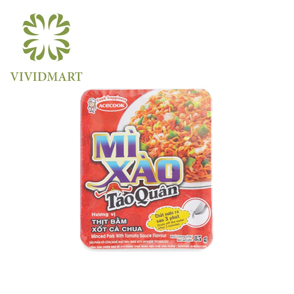 [Toàn quốc] [Hộp lẻ] MÌ XÀO TÁO QUÂN 2 VỊ: THỊT BẰM XỐT CÀ CHUA (SỐT CÀ CHUA) VÀ THẬP CẨM – KHAY 85G – ACECOOK | BigBuy360 - bigbuy360.vn