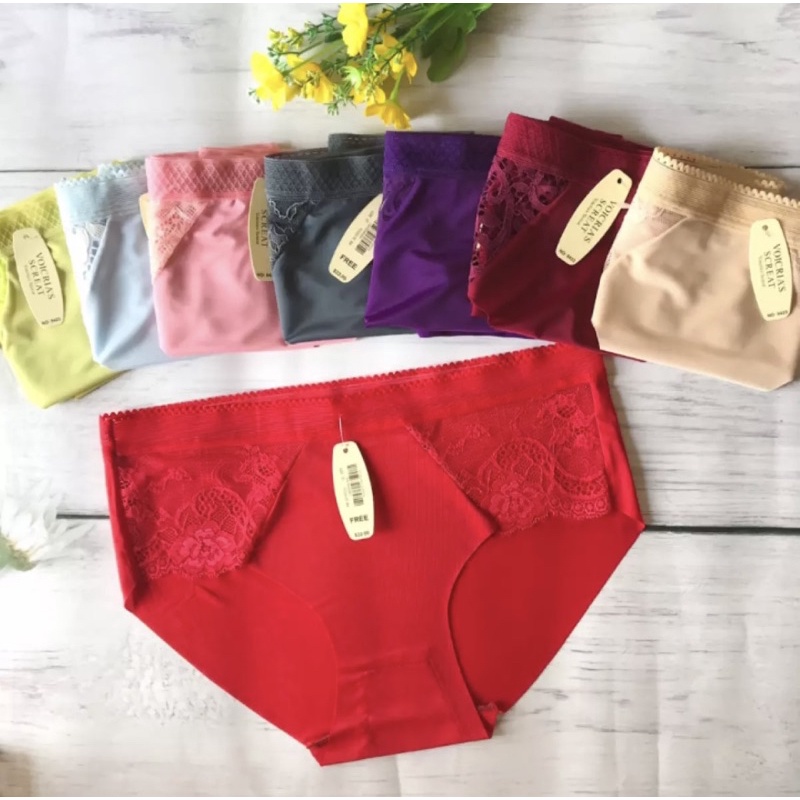 Quần Lót Su Đúc phối ren tinh tế. Quần Lót Nữ Thun Lạnh chất đẹp freesize từ 50-65kg