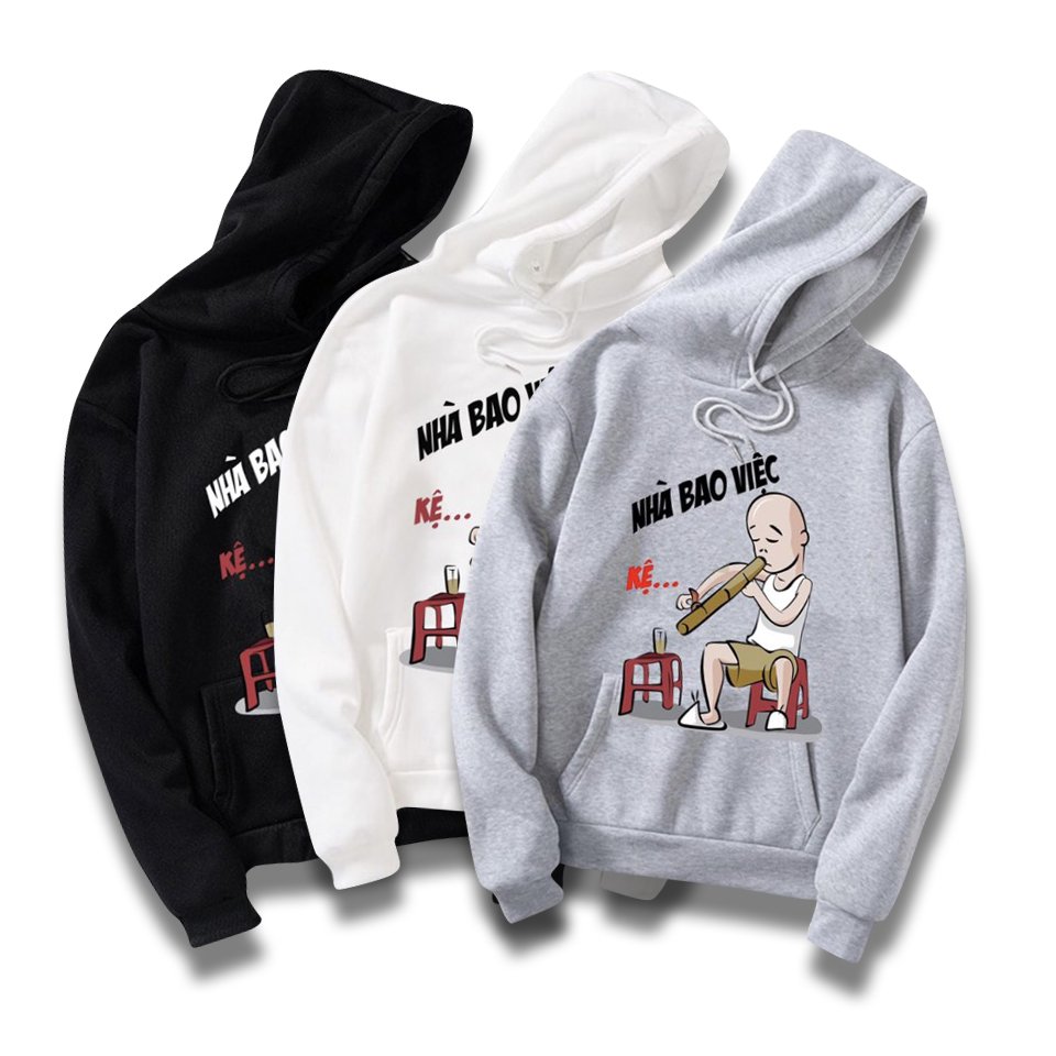 Áo Hoodie Nón Chui Trùm Đầu Nữ Nam Unisex Chất Vải Nỉ Poly Nhà Bao Việc WAH035NO | BigBuy360 - bigbuy360.vn