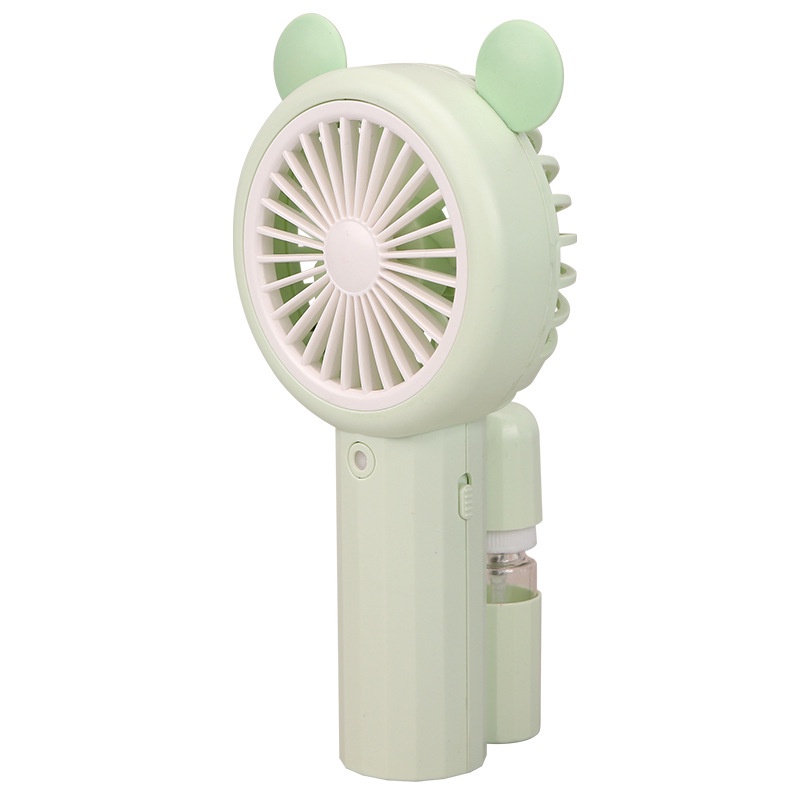 Quạt mini cầm tay phun sương Q10 siêu mát tích điện có tích hợp đèn led đổi màu nhỏ gọn tiện lợi - Hình tai thú xinh xắn