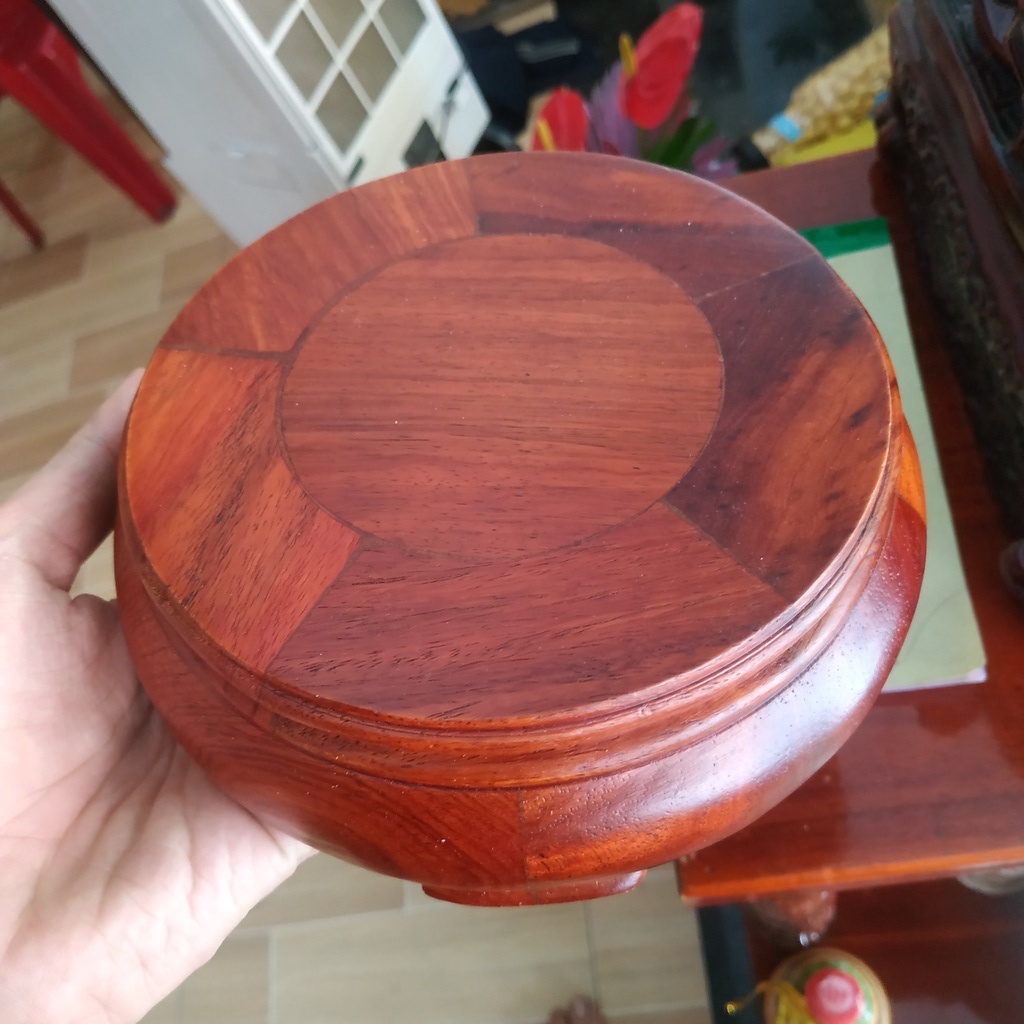 Đế tròn kê tượng bát nhang lư hương đồ cúng gỗ Hương