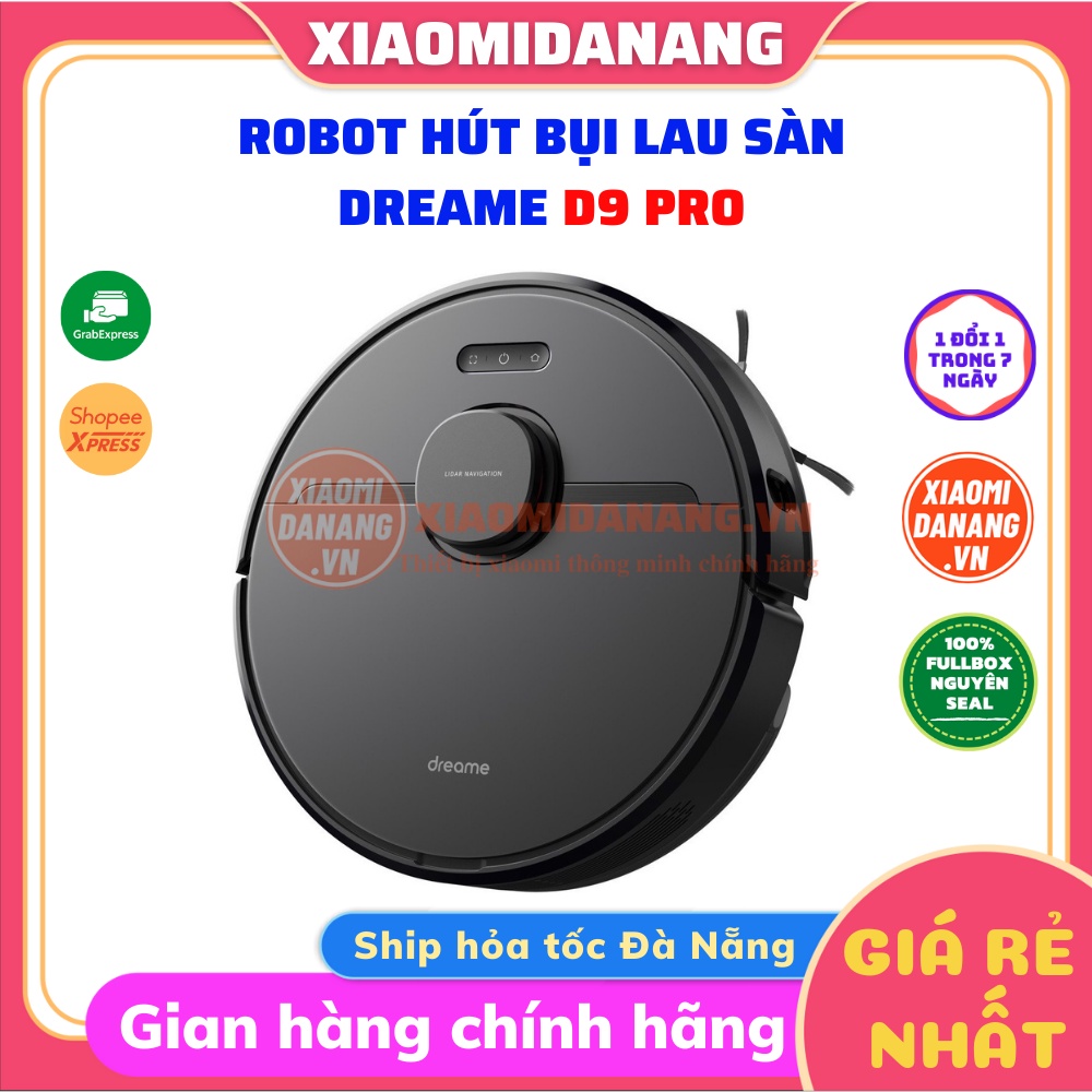 Robot hút bụi Xiaomi Dreame D9 Pro - Lực hút 4000PA - Pin 5200mAh - Lưu 3 bản đồ - Hàng chính hãng - Bảo hành 12 tháng