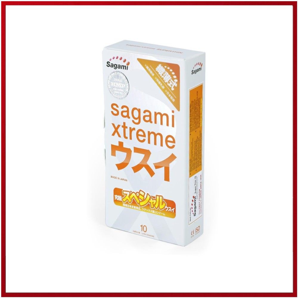 Combo 3 Hộp Bao Cao Su SAGAMI XTREME WHITE Gân Gai, SUPER THIN Siêu Mỏng, LOVE ME ORANGE - [30 chiếc]