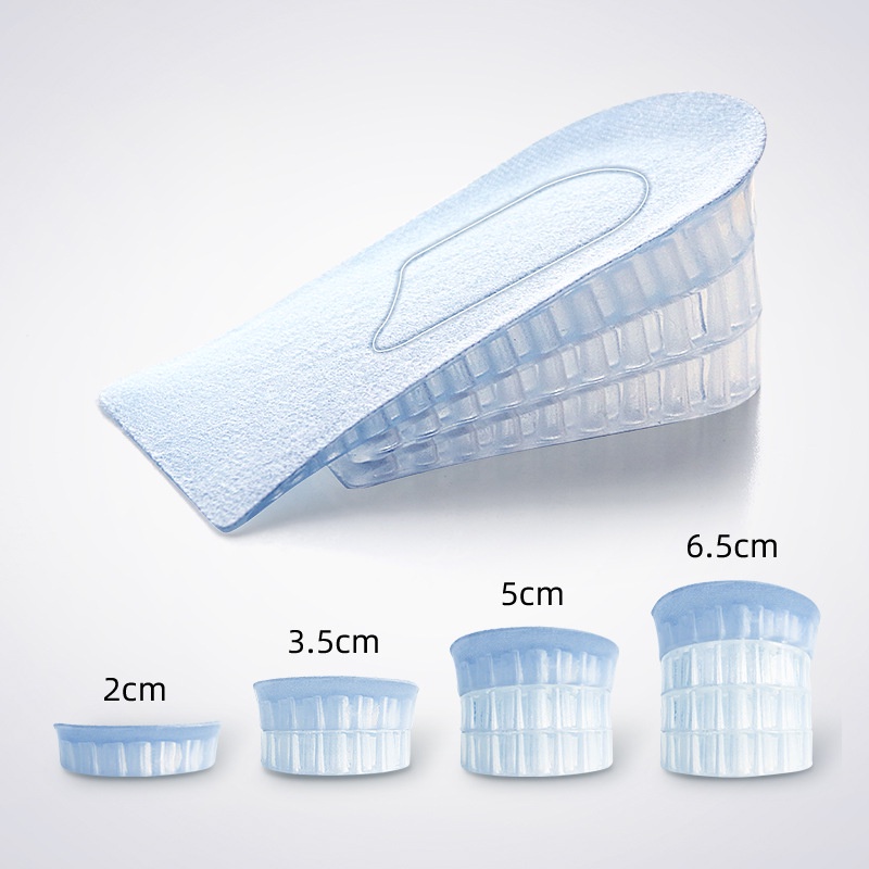 Đệm lót giày 1/ 2/ 3 lớp bằng silicon mềm co giãn thoáng khí giảm sốc tăng chiều cao