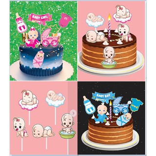 Phụ kiện trang trí bánh - Bộ que cắm giấy