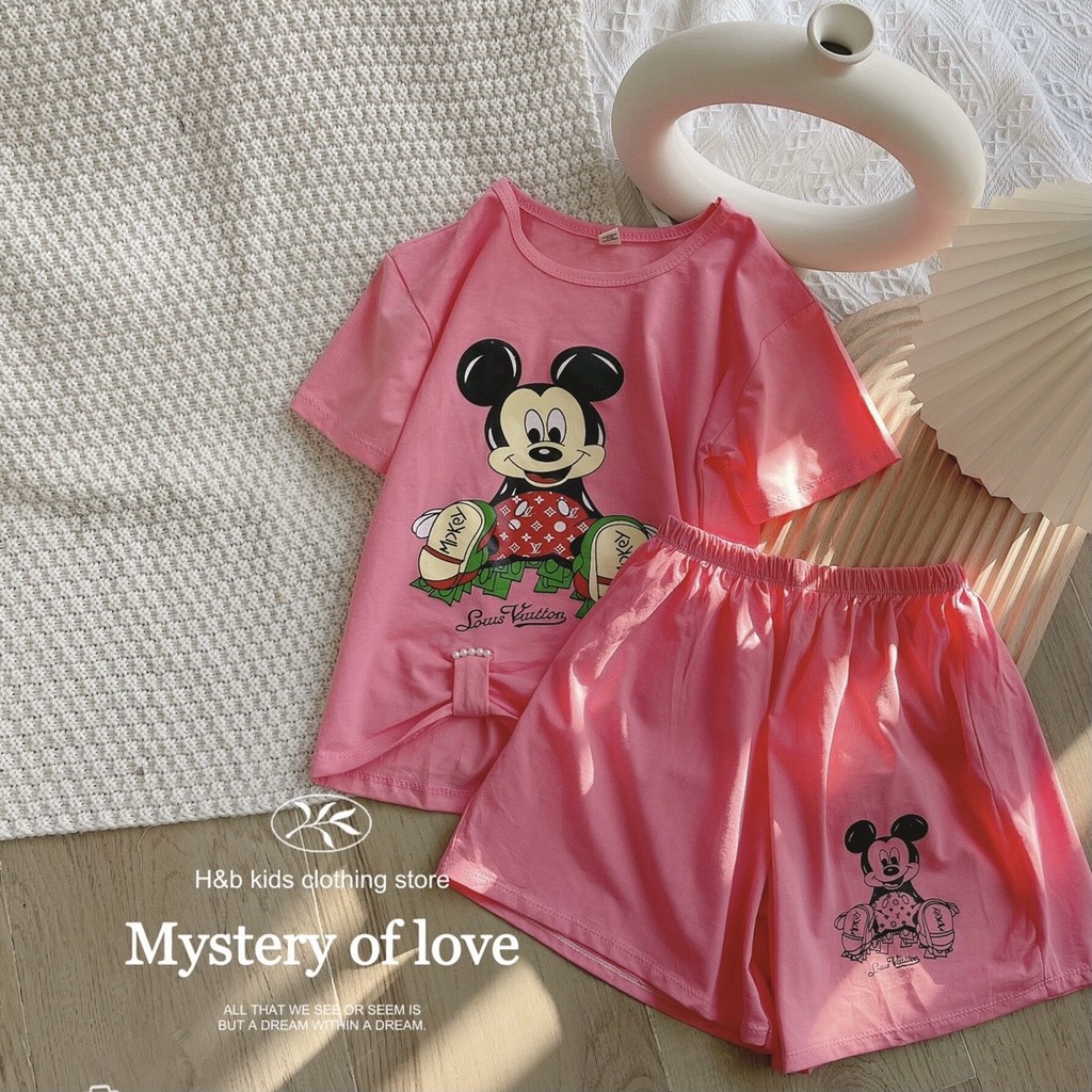 Bộ Cotton Bé Gái 23-33kg❤️M0039❤Chất cotton 4 chiều siêu mềm mịn