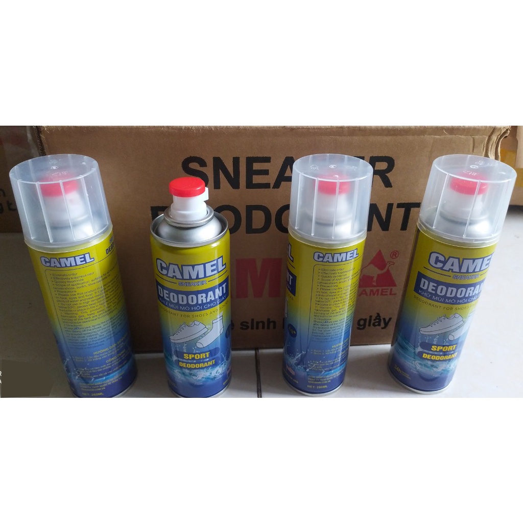 Chai xịt  khử mùi hôi giày Camel tác dụng trong 24h, hương thơm nhẹ tự nhiên,  dung tích 260ml Công nghệ Mỹ