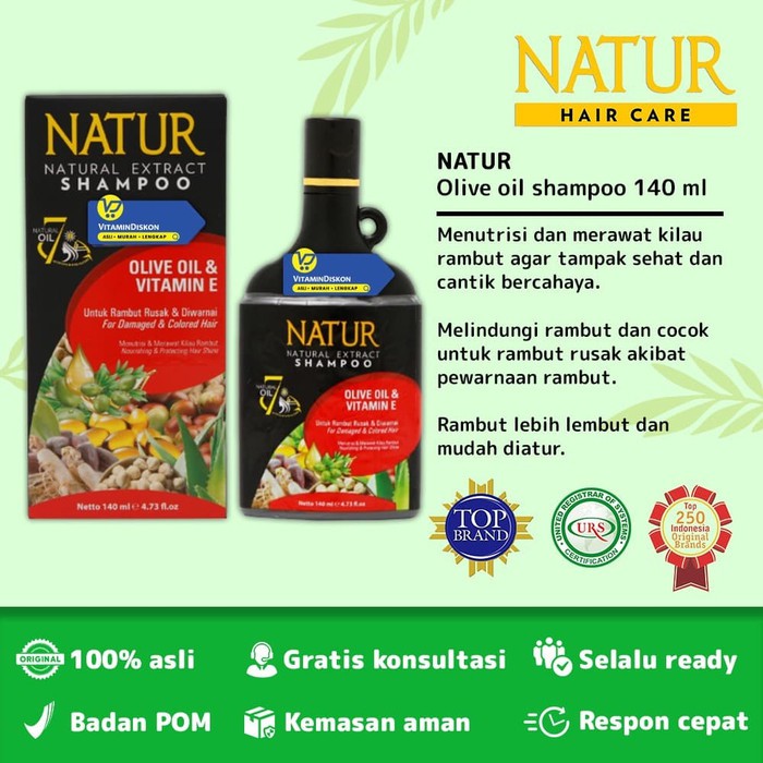 (Hàng Mới Về) Dầu Gội Natur Chứa Vitamin E 140 ml Chăm Sóc Tóc