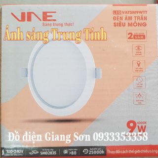 Đèn âm trần ánh sáng trung tính vne 9w phi 90