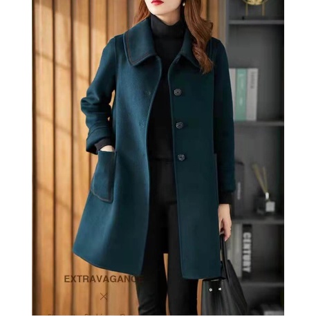 Áo Khoác Len Dáng Rộng Thời Trang Thu Đông Cho Nữ size m-4xl