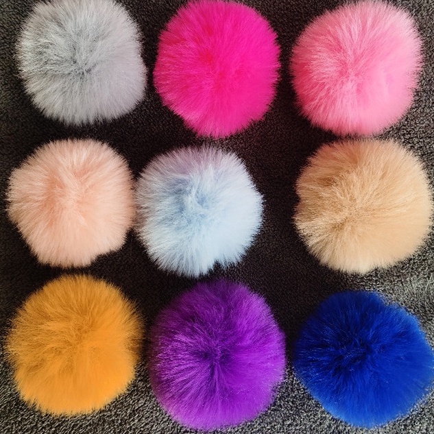 ⚡PHỤ KIỆN⚡Cục bông trang trí size lớn 8cm nhiều màu DIY phụ kiện váy bèo lolita