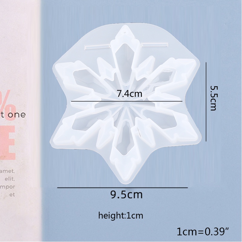 Khuôn Silicone Làm Mặt Vòng cổ / Móc Khóa Hình Bông Tuyết Giáng Sinh Thủ Công